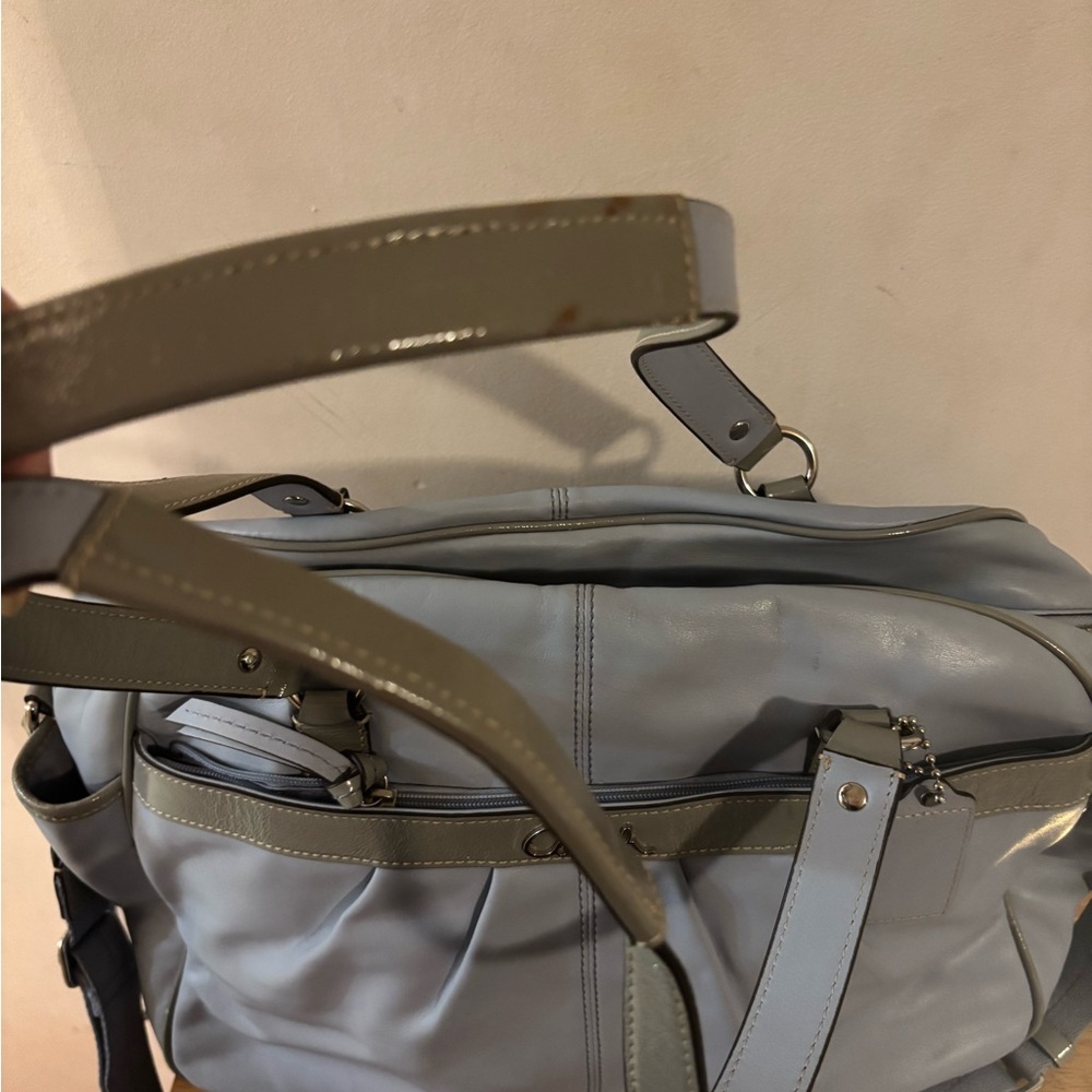 COACH ADDISON MULTI FUNCTION DIAPER BAG SATCHEL SKY BLUE LEATHER F18374 CROSSBOD - Picture 13 of 16